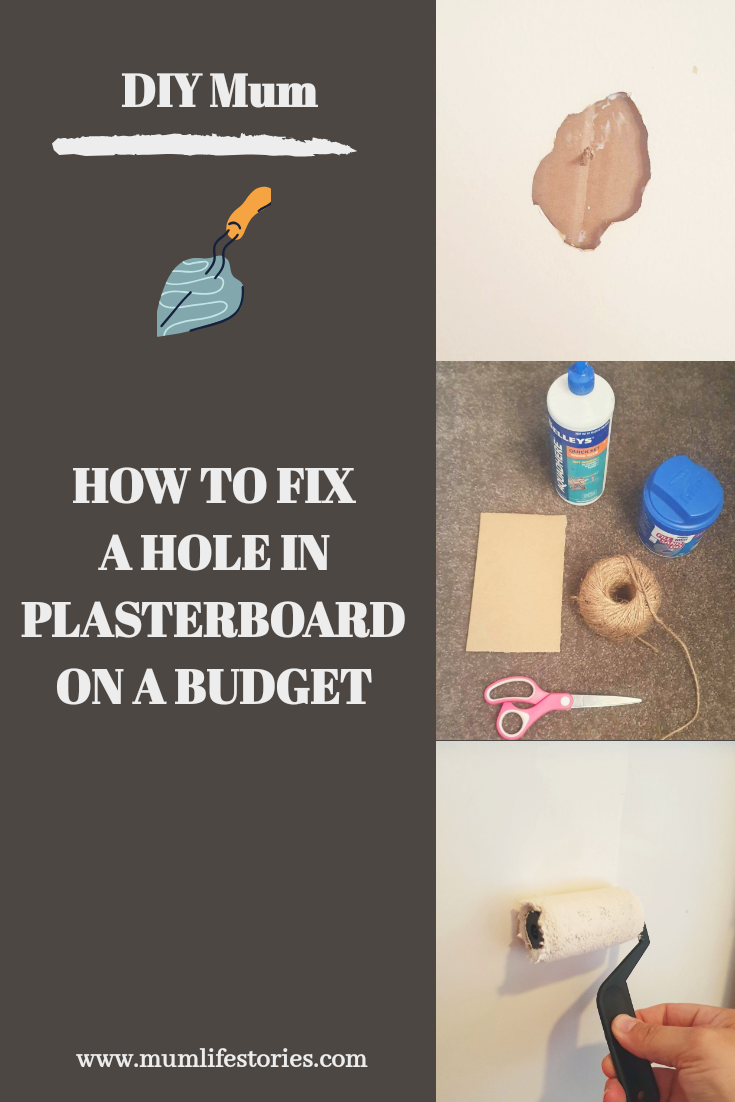 fix a hole in plasterboard DIY